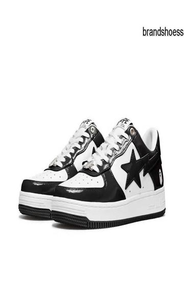 

bapesta black and white green orange shoes blue pink purple patent leather casual board shoes vibe street color contrast low s8160404
