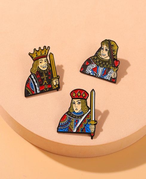 

poker pins brooches king queen denim coat backpack lapel pin badge heart jewelry gift3879893, Blue