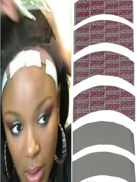 

whole super quality waterproof hair tape double side adhesive super tape for lace wig toupee replacement8724120, Black;brown