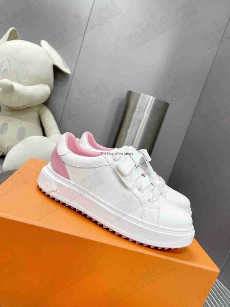 

time out sneaker bow tie knot casual shoes calfskin leather 2022 women white designer trainer treaded rubber outsole printed calf leather, Black