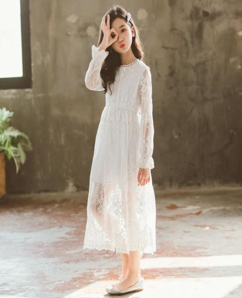 

elegant white lace flower dress for wedding long sleeve a line girls princess party communion pageant vestidos age 8 10 12 14 20121860677, Red;yellow