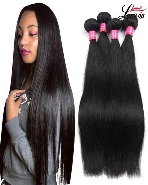 

8a malaysian straight virgin hair straight human hair bundles natural color malaysian human haiir extensions non remy1394666, Black