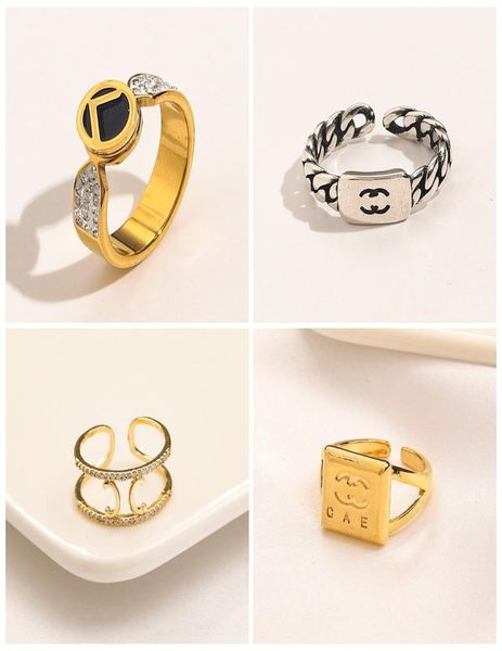 

luxury jewelry designer screw rings women letter 18k gold plated stainless steel diamond gemstones ring fine finger love ring wedd7817316, Slivery;golden