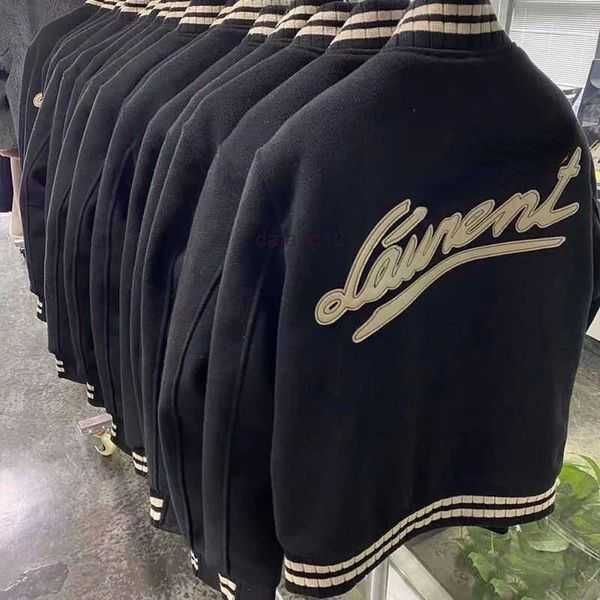 

luxury designer jacket mens baseball jackets embroidered sportswear men women loose hip hop wool cardigan coat us size 1 kj2s, Black;brown