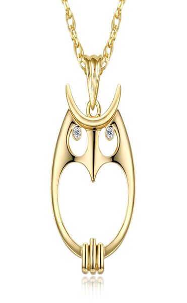 

magnifying glass necklace for reading fashion owl pendant necklace rhodium plated with crystal magnifier necklace2173543, Silver