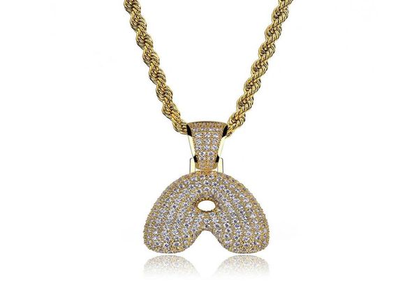 

hip hop jewellery diamond necklace iced out chains micro cubic zirconia copper necklace set with diamonds 18k gold plating letter 5885466, Black