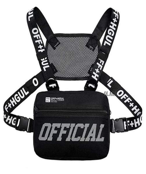 

waist bags fashion streetwear men hiphop chest bag tactical two straps rig trendy style rectangle utility pack g122 2208299680140