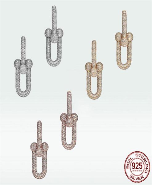 

tif designer hardwearlink stud earrings charm love earrings 925 sterlling silver 18k gold plated jewelry fashion classic luxury br3650522, Golden