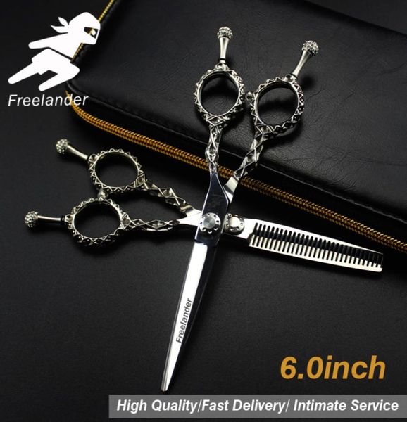 

60quot silver japanese hair scissors japan 440c hairdressing scissors thinning shears hairdresser shaver haircut 1012256552