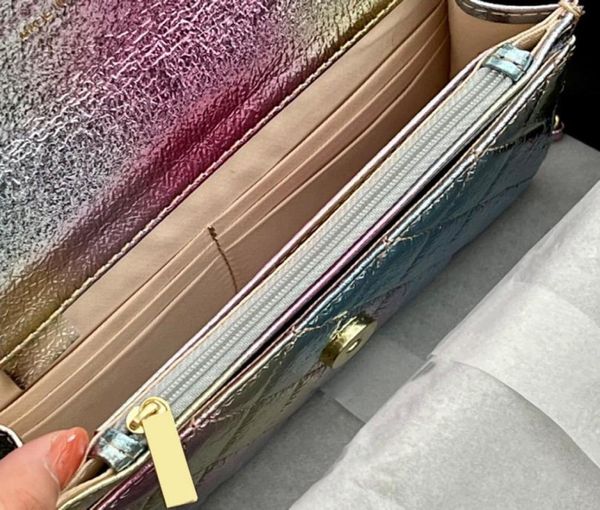 

mermaid princess classic mini flap 255 wallet with chain bags quilted gold metal hardware crossbody shoulder card holder purse ou1022683, Red;black