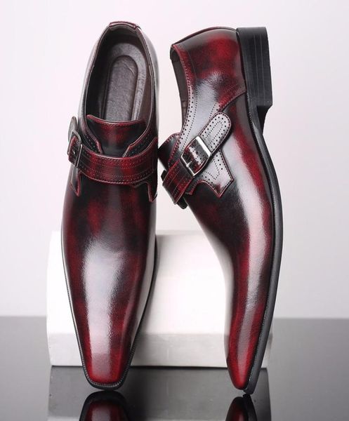 

2020 patent leather mens loafers wedding party dress shoes black green monk strap casual fashion men slip on shoes y5461666074