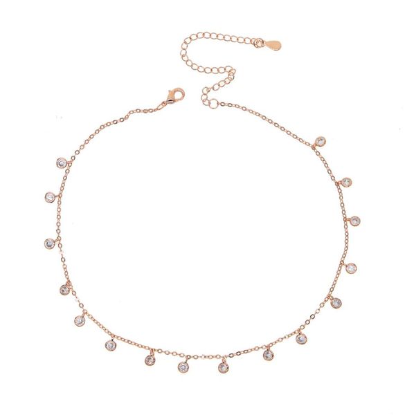

silver rose gold plated cz drop charm 2018 statement necklace cz charm wedding bridal gift elegance diamond choker chocker fashion7437802