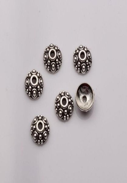 

200pcs antique silver dotted round bead caps 8mmx8mmx3mm mm212416407