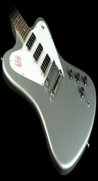 

custom shop vintage non reverse fire thunderbird silver electric guitar white pickguard 3 pickups chrome hardware rosewood fingerb5617315
