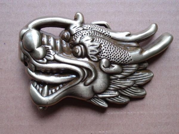 

swb408 whole brand new 3d dragon head black belt buckle0122084691, Slivery;black