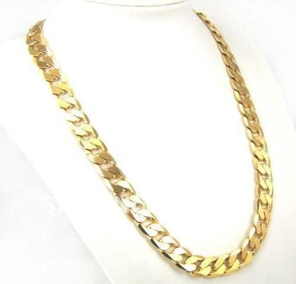 

fast 24k yellow gold filled men039s necklace 24quotcurb chains gf jewelry 12mm width2916048, Silver