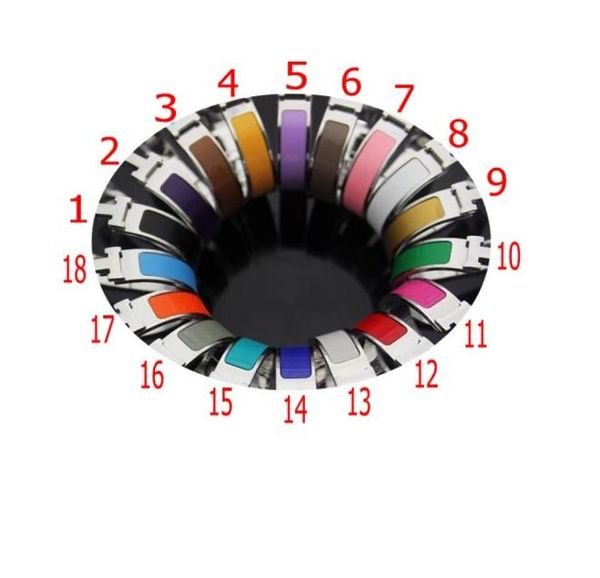 

12mm mixed silver colors women designer bangles titanium steel luxury letter drop oil couple bracelets lady party gift3371136, Black