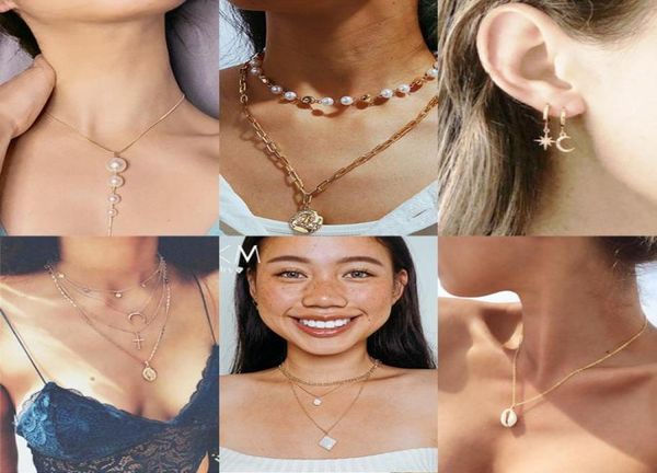 

new fashion double horn necklace crescent water drop necklace boho jewelry minimal girlfriend gift1765256, Silver