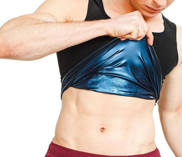 

men sweat vest sauna shaper body shapewear slimming vest sweat shapers sauna effect tank fitness losing weight workout6166598, Black;gray