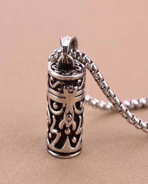 

whole openable 316l stainless steel memorial cremation vintage tube jewerly ashes urn pendant locket necklace keepsake j9222094, Silver