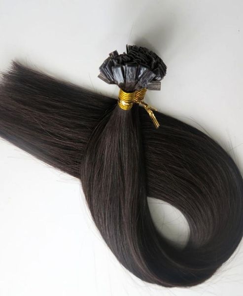 

200g 1set200strands flat tip hair pre bonded keratin hair extensions 18 20 22 24inch 1boff black brazilian indian remy human ha1739680