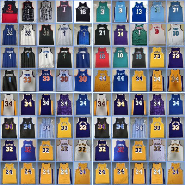 

jokic mitchell and ness basketball stitched jerseys iverson abdur bibby morant rodman thomas billups wallace wallace hamilton hill mcgrady m, Black;red