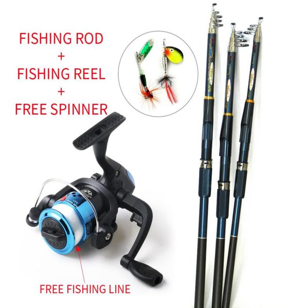 

new lure fishing reels spinning reel fish tackle rods fishing rod and reel carbon frp rod ocean rock lure and line as gift2970373