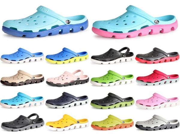 

2021 summer hole shoes slippers new softsoled outer wear halfdrag nurse sandals thicksoled men women contrasting color beach ga1286110, Black