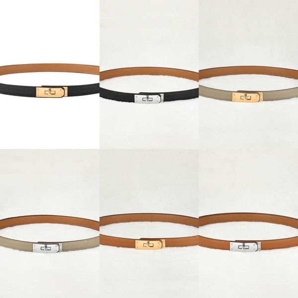 

2023new designer women real leather 1.8cm width belts golden silver lock buckle dress jeans sweater waistband belt, Black;brown