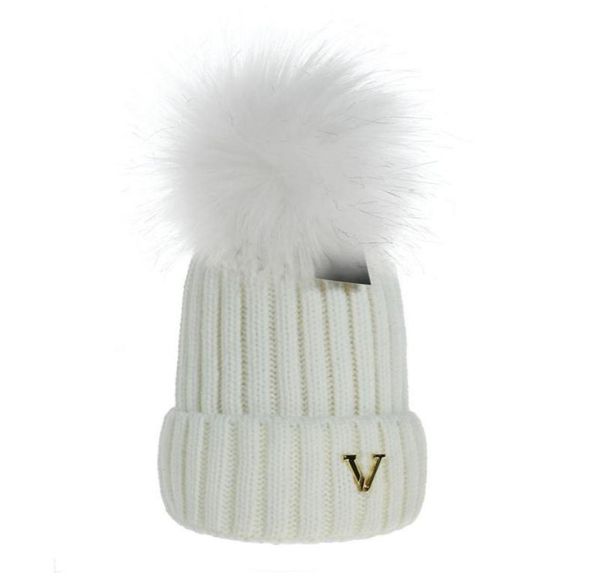 

fashion winter knitted hat real fur hat women thicken beanies raccoon pompoms keep warm girl caps snapback pompon beanie hats 5490108, Blue;gray