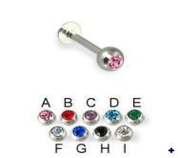 

new arrival 316l surgical steel labret ring lip piercing diamond jewelry earring 16gauge 100pcslot6786655, Black