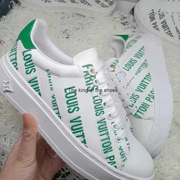 

fashion time out calfskin leather sneaker men casual shoes blue multi white pink embossed open back fuchsia khaki green sole printed luxury, Black