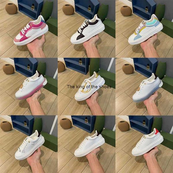 

brand-name shoes quality casual shoes women's luxurys white pink blue outdoor running shoes printed calf leather time out luxury casual, Black