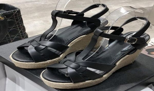 

summer woman sandals shoes women pumps platform wedges heel fashion casual loop bling star thick sole women shoes7436163, Black