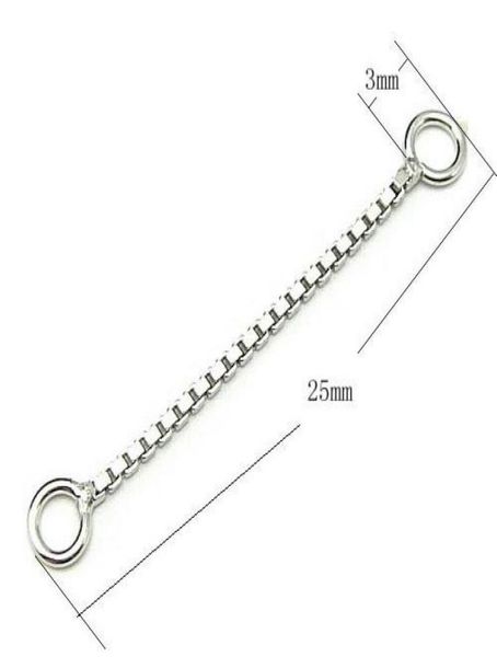 

20pcslot 925 sterling silver earring box chains findings components for diy jewelry gift craft 08x25mm wp1258925963
