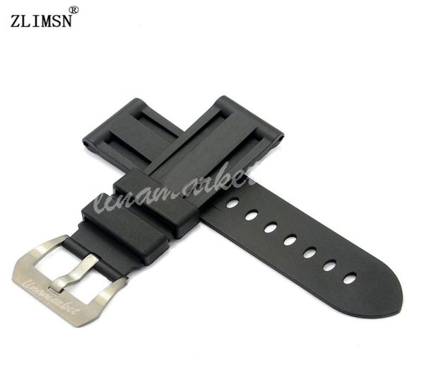 

watch bands for panerai 24mm buckle 22mm mens black diving silicone rubber watchbands black red bands strap buckle relojes hombr4106704, Black;brown