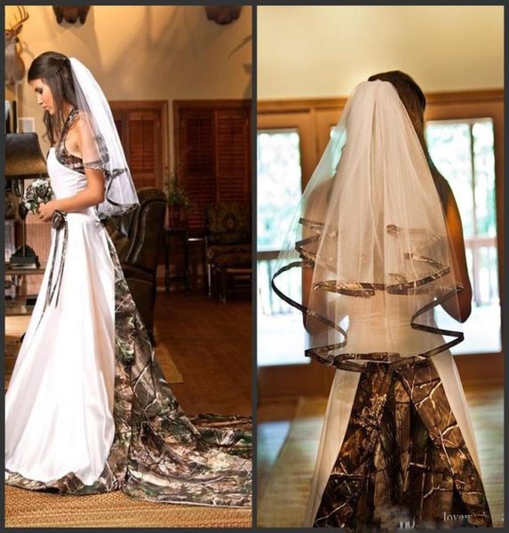 

two layers camo bridal veils 2018 simple unqiue design style custom made s 345733, Black