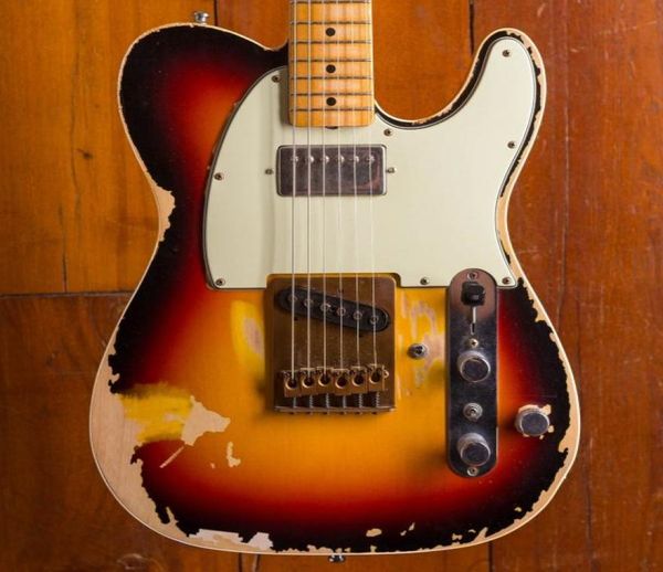 

andy summers tribute heavy relic sunburst 1961 tele tl electric guitar brass bridge upgrade active wires coil split7273811