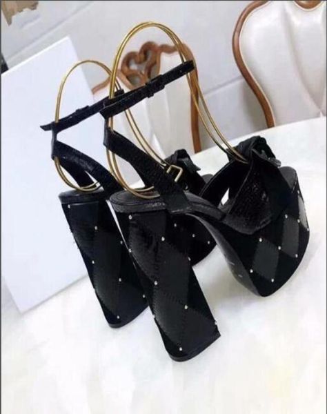 

55cm high platform t show shoes 14cm heel summer gladiators for women 833495, Black