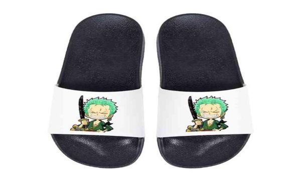 

men slides nonslip japanese anime one piece luffy male slippers flip flops summer beach women home bathroom sandals outdoor y04276490452, Black