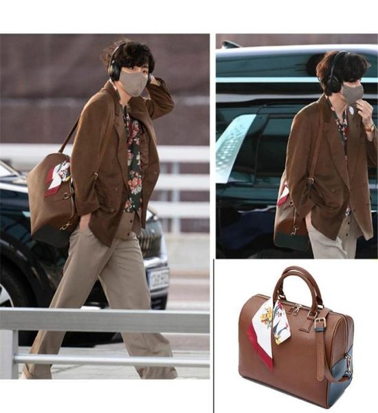 

duffel bags kim taehyung design large capacity backpack soft leather mute boston bag messenger shoulder couple birthday gift c33du7201009
