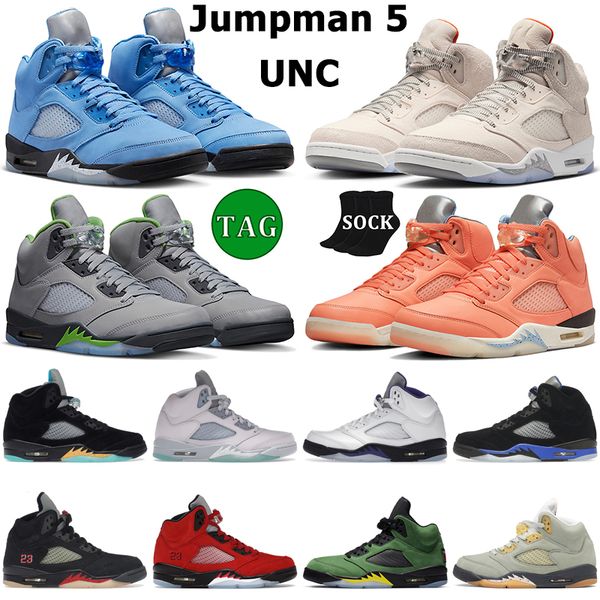 

jumpman 5 men basketball shoes 5s craft light orewood brown unc racer university blue green bean crimson bliss aqua easter mens trainers out