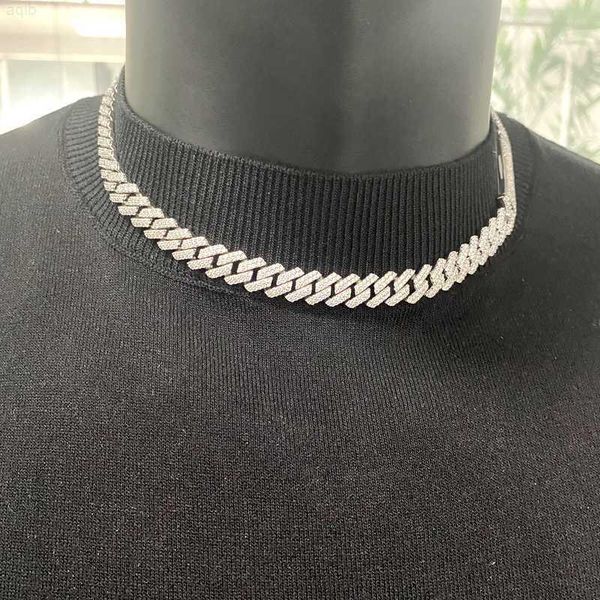 

customize vvs moissanite cuban link chain 10mm 12mm 2 row s925 sterling silver moissanite cuban link chain cuban bracelet