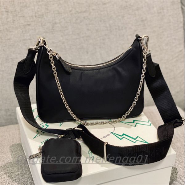 

nylon leather hip-hop shoulder bags fashion ladies 3pcs triple re-edition 2000 2005 crossbody hobo purses totes wallets handbags wholesale