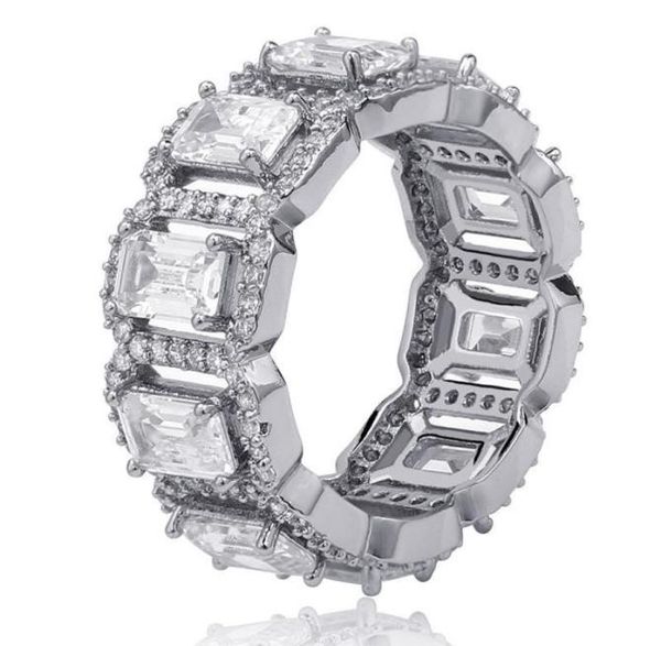 

hiphop gold rings cubic zirconia mens iced out hip hop ring brand designer jewelry 18k gold plated7728877, Golden;silver