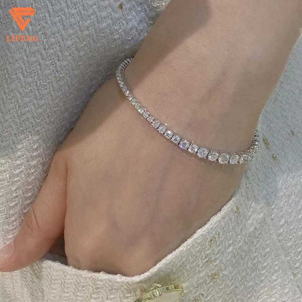 

classic moissanite diamonds beautiful silver women's bracelet round vvs d moissanite pass the diamond test tennis chain