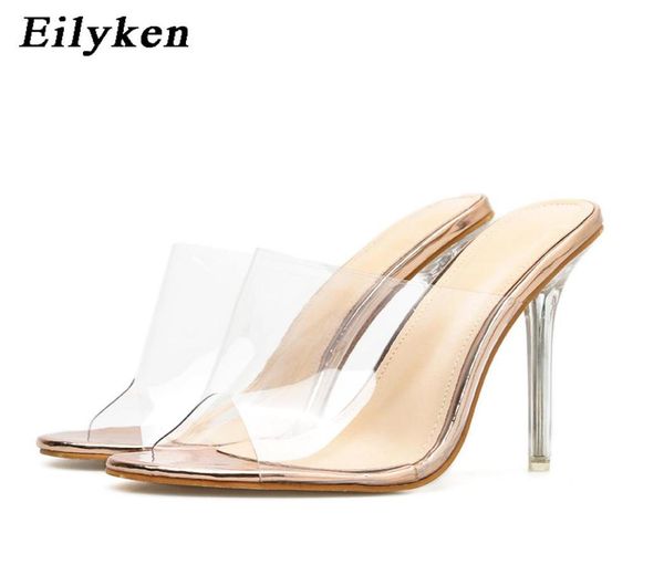 

eilyken champagne women sandals perspex high heels 11cm pvc clear crystal concise classic fashion sandals shoes size 3542 mx200407836292, Black