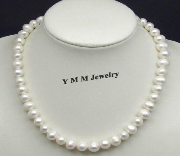 

personality white pearl necklace 10mm real freshwater pearl necklace genuine natural pearl jewelry2775480, Silver
