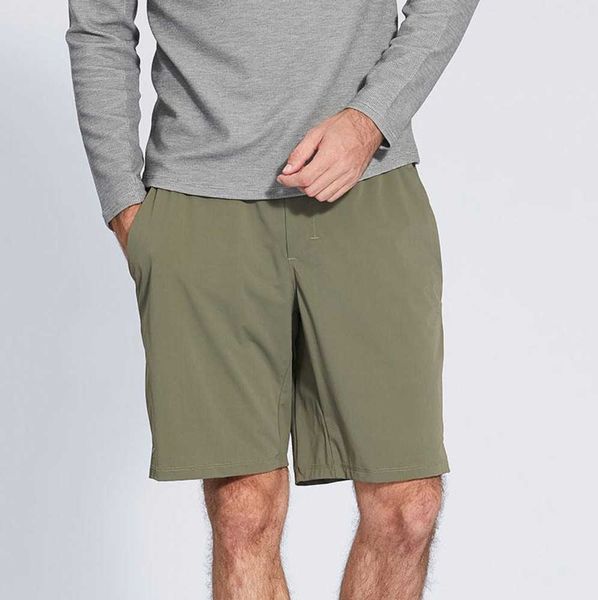 

lus-07 men yoga shorts quick drying summer fitness sweatpants have cinchable drawcord sports short pants with back drop-in pockets training, White;black