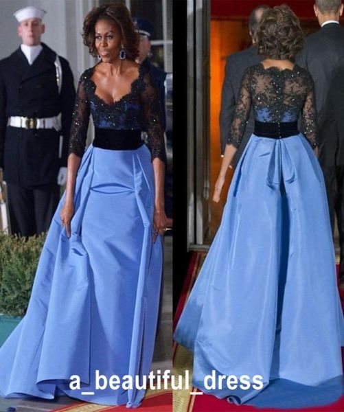 

beaded black lace half sleeves prom gowns zipper back vestidos de festa long elegant evening dresses ed12815787321, Black;red